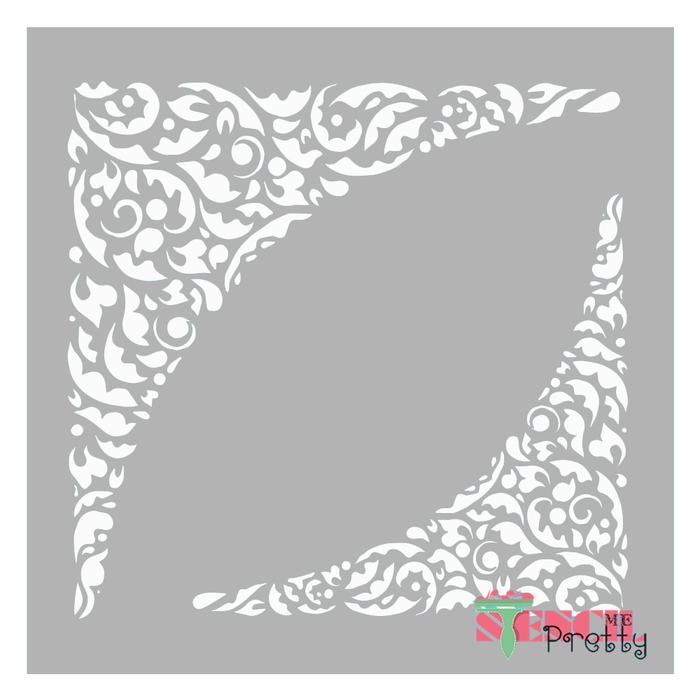 intricate corner stencil