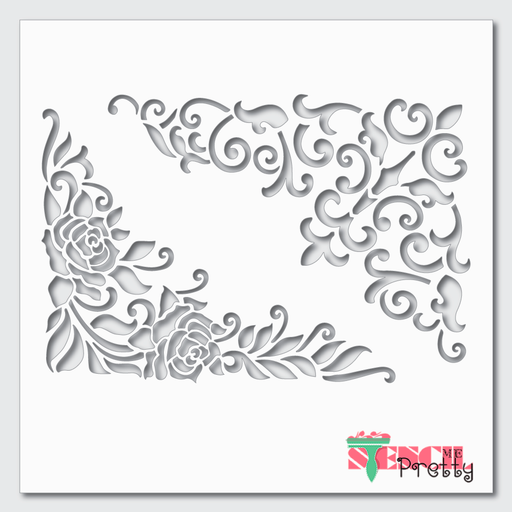 flower corner stencil