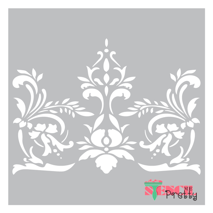 damask scroll stencil