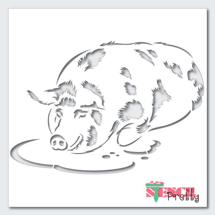 pig in a puddle stencil