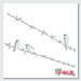 birds on barb wire stencil