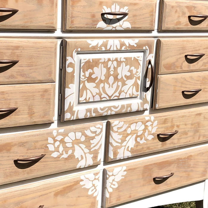 damask furniture stencil