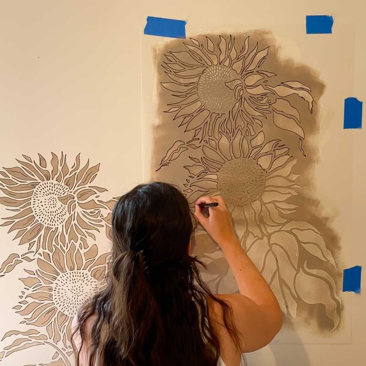 sunflower stencil