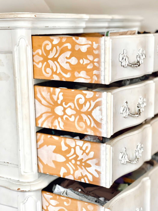 damask accent wall stencil