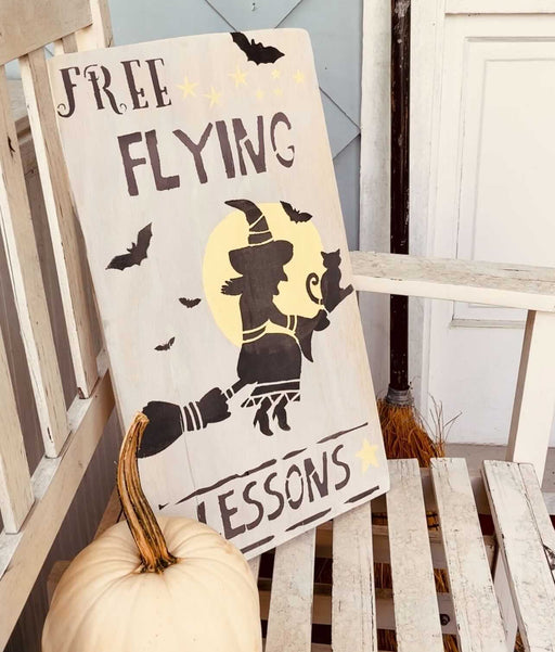 free flying lessons stencil