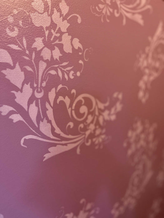 spiral corner flower stencil