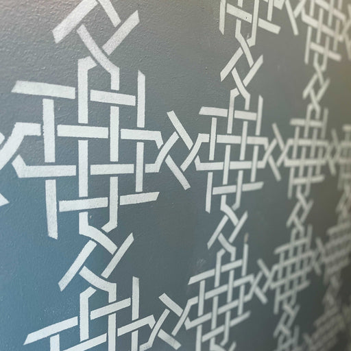interwoven design stencil