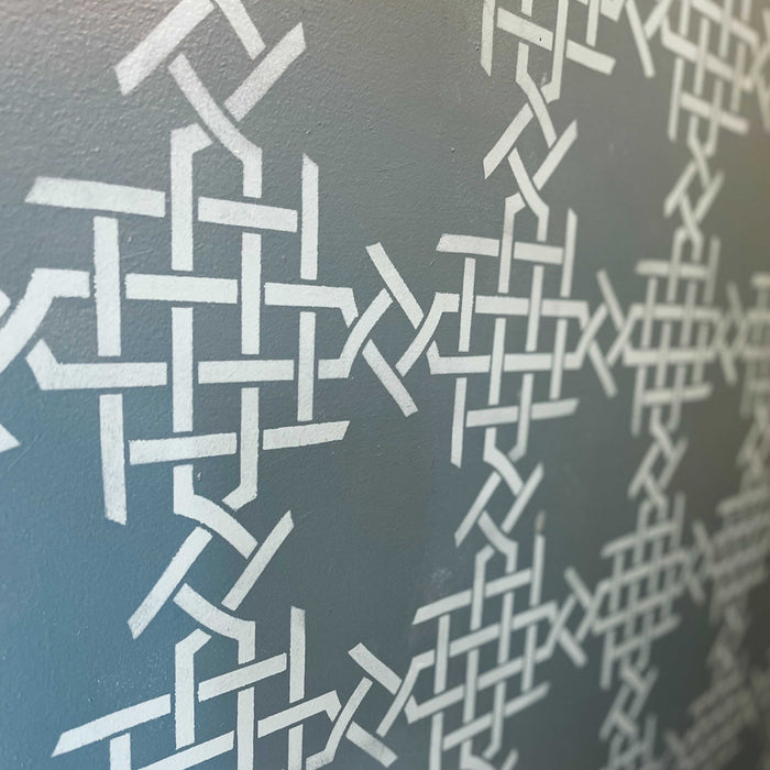 interwoven design stencil