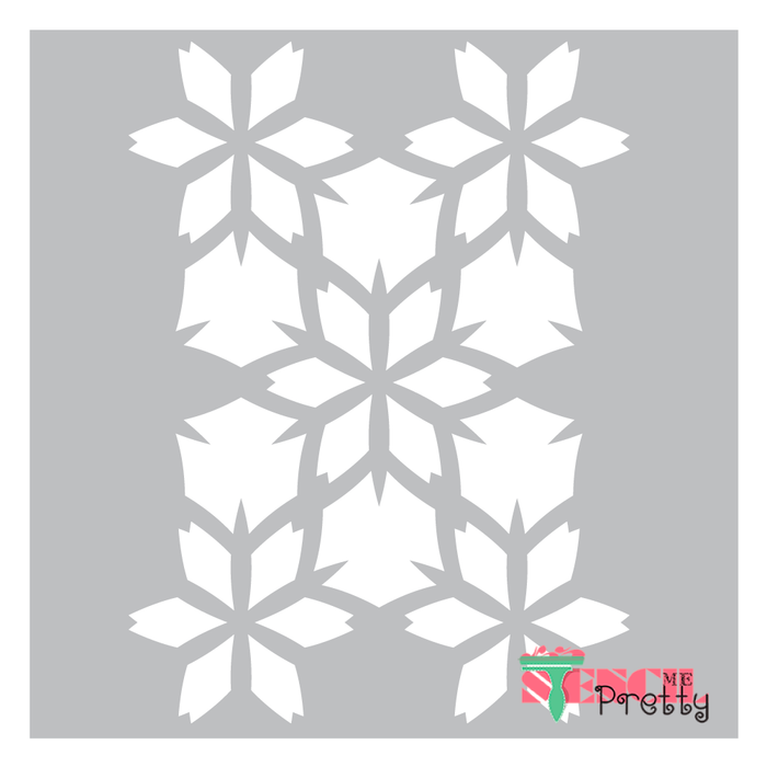 Indian Flower Bush Modern Allover Pattern stencil