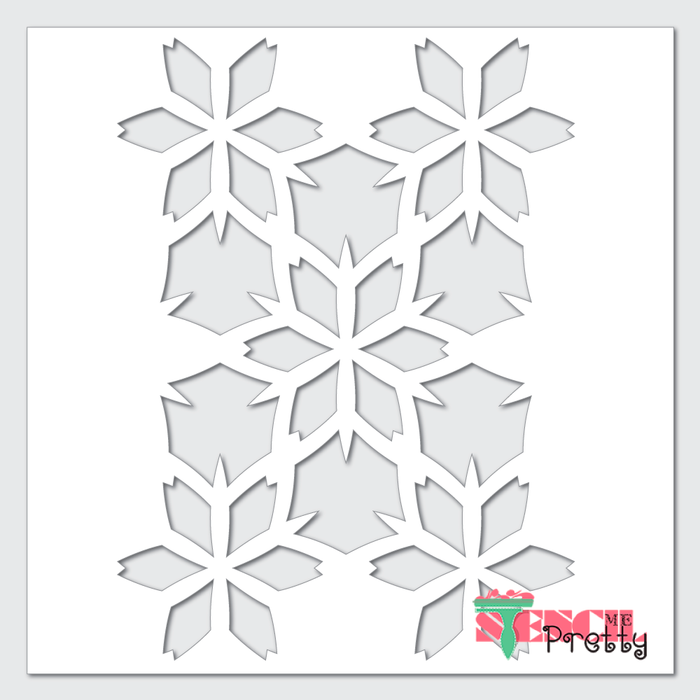 Indian Flower Bush Modern Allover Pattern stencil
