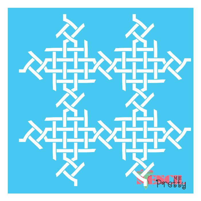 interwoven design stencil