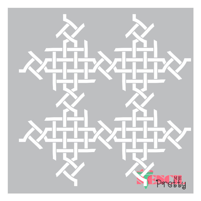interwoven design stencil