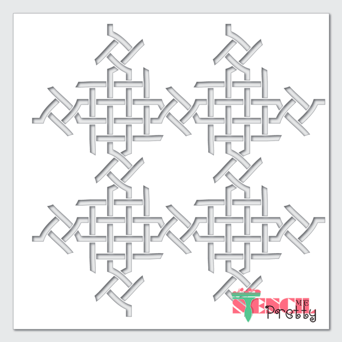 interwoven design stencil