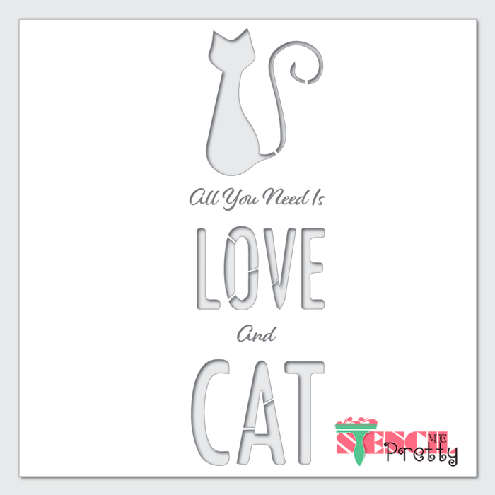 All You Need Is Love Feline Cat Lovers stencil