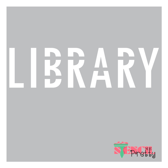 library sign stencil