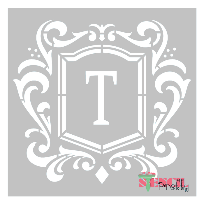 monogram with border stencil