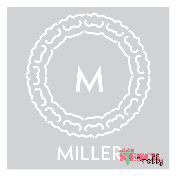 monogram with border stencil