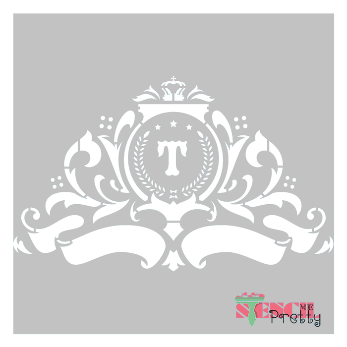 monogram with border stencil