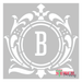 monogram with border stencil