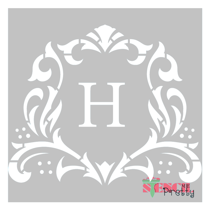 monogram with border stencil