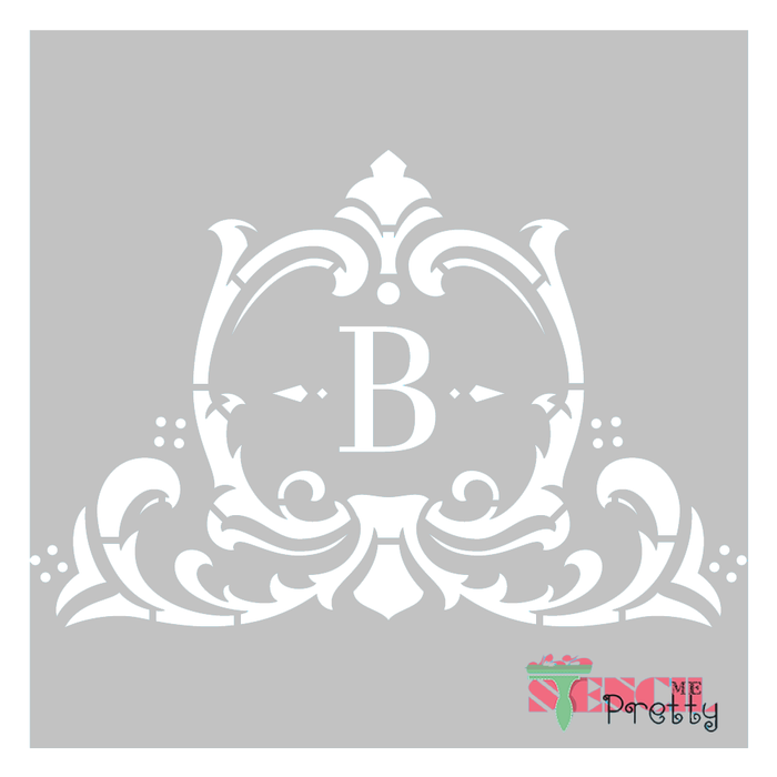 monogram with border stencil