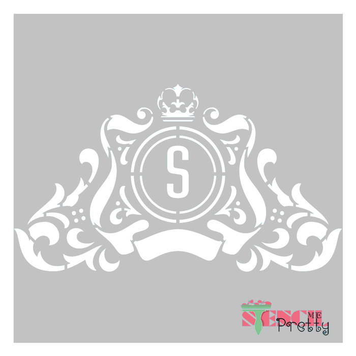 monogram with border stencil