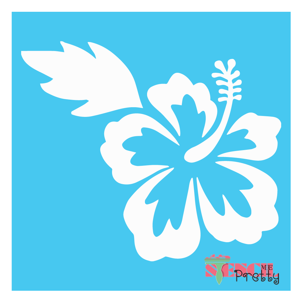 hibiscus stencil