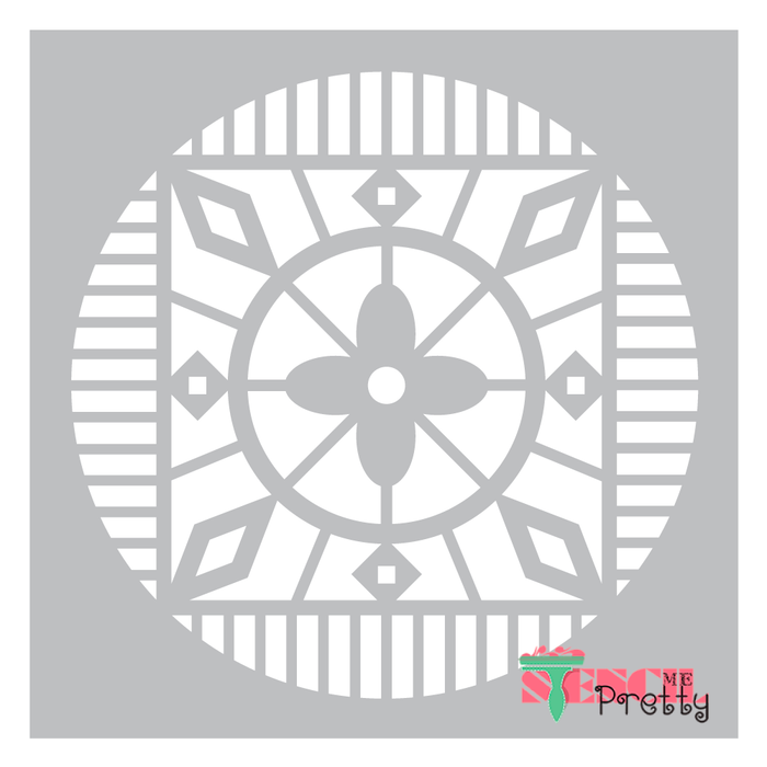tribal tile stencil