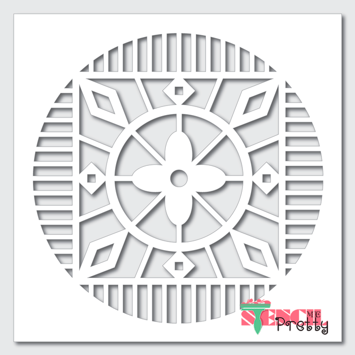 tribal tile stencil