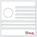 circular 13 stars stencil