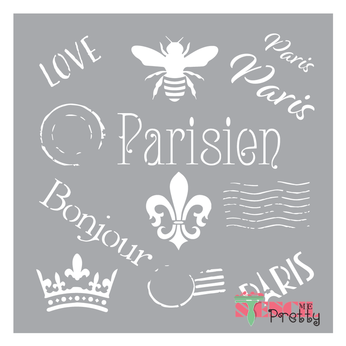 queen bee fleur de lis stencil