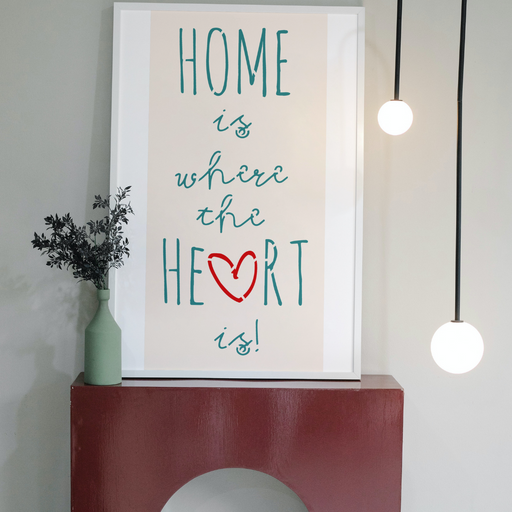 home is where the heart is stencil