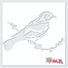 bird on branch stencil