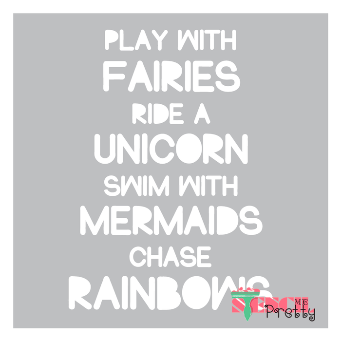 rainbow and unicorn stencil