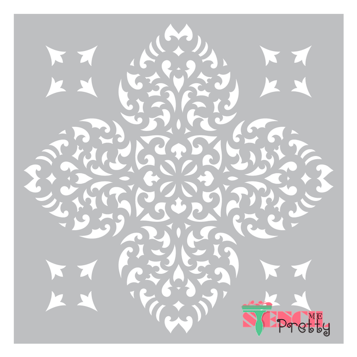 intricate damask stencil