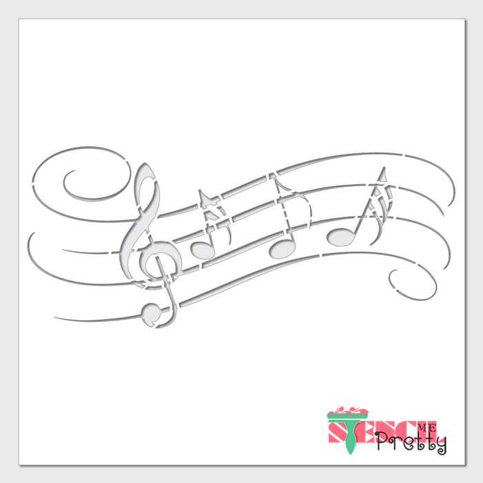 piano notes stencil