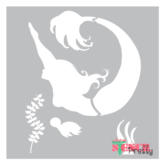 seaweed seatails stencil
