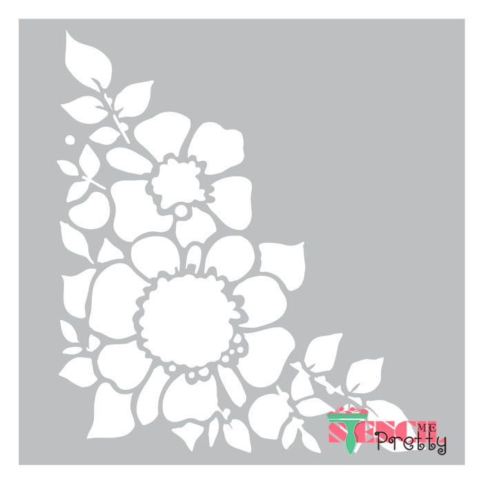 floral corner stencil