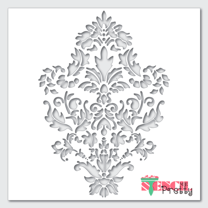 damask accent wall stencil