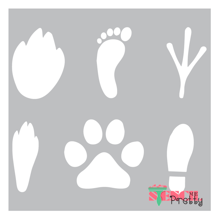 bird cat dog paw stencil