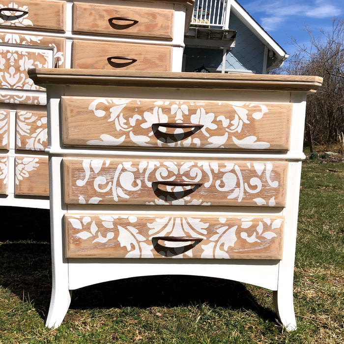 damask furniture stencil